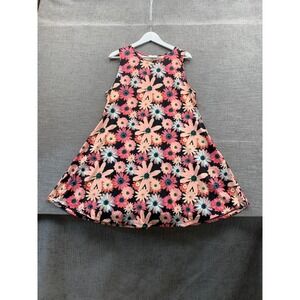 Yelete Fit & Flare Dress Womens XL Multicolor‎ Daisy Stretch Round Neck Modern